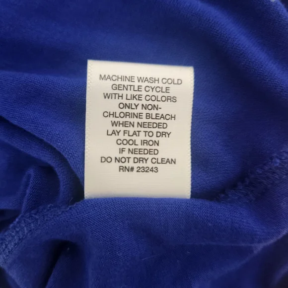 New York & Company Royal Blue Blouse 3/4 length sleeves, size M - Picture 6 of 6